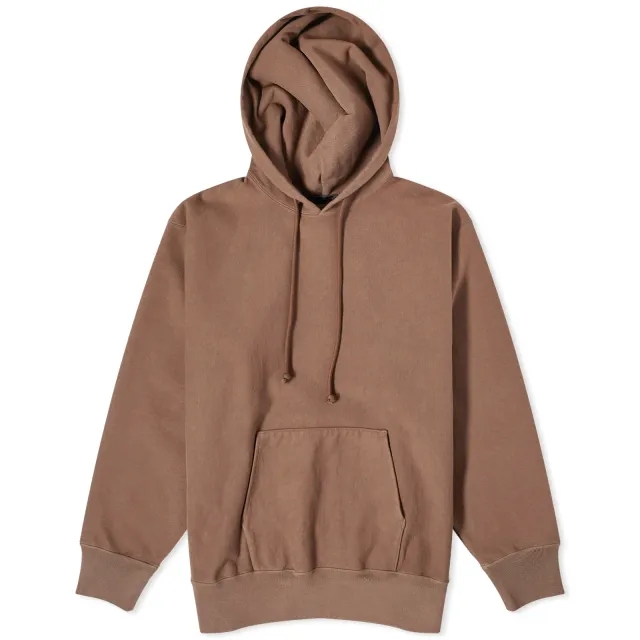 Auralee Men's Super Milled Popover Hoodie Brown