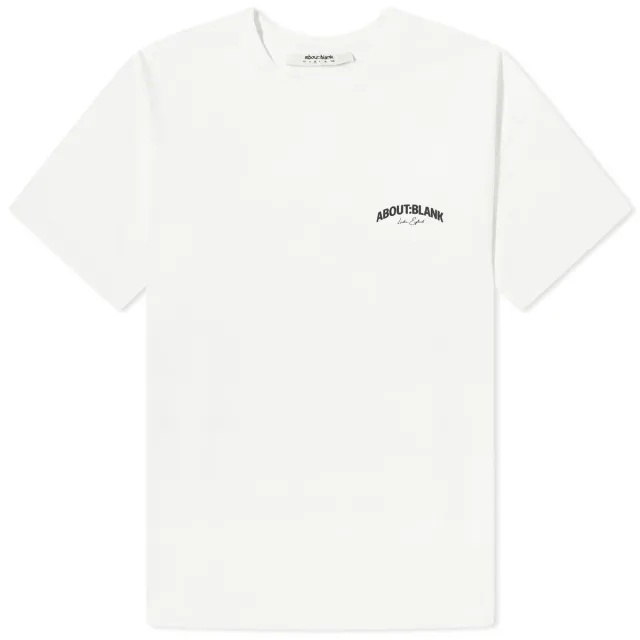 about:blank Men's Arched Logo T-Shirt Oat/Black