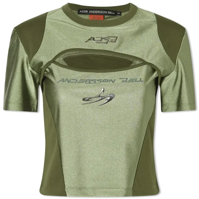 Andersson Bell Women's Cut-Out Racing T-Shirt Khaki