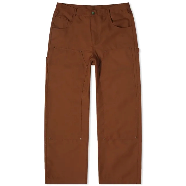 Brain Dead Men's Serge Wool Double Knee Utility Pants Brown