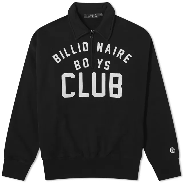 Billionaire Boys Club Men's Collared Half Zip Sweatshirt Black