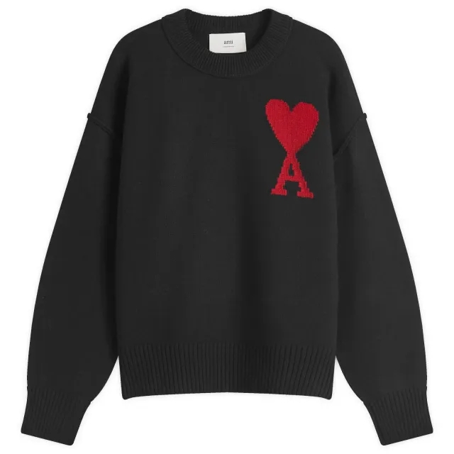 AMI Paris AMI ADC Large Crew Knit Sweater Black