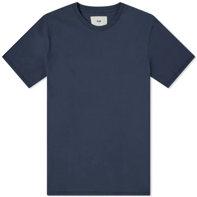 Folk Men's Contrast Sleeve T-Shirt Navy