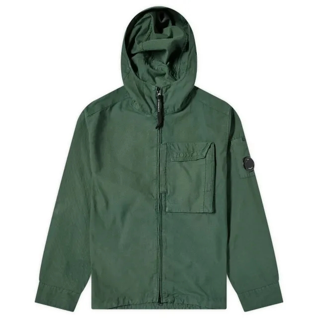 C.P. Company Men's Ottoman Hooded Shirt Duck Green