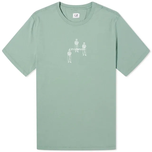 C.P. Company Men's 30/1 Jersey Relaxed Graphic T-Shirt Green Bay