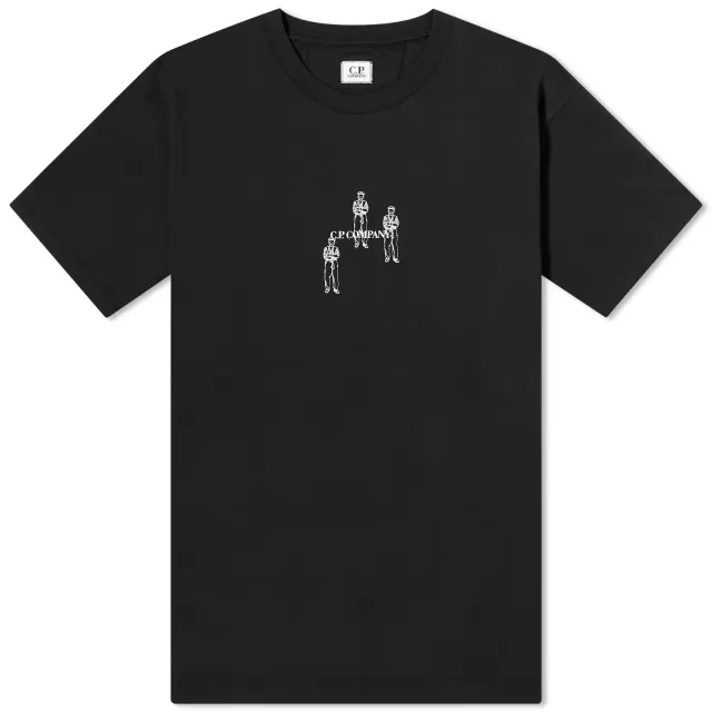 C.P. Company Men's 30/1 Jersey Relaxed Graphic T-Shirt Black