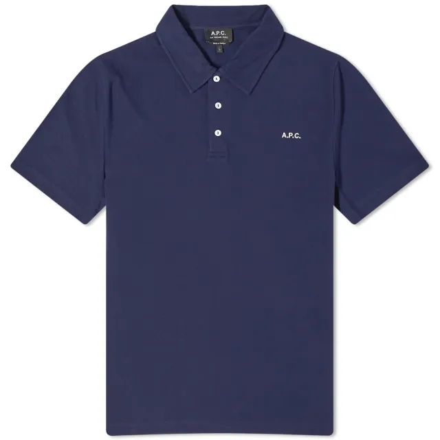 A.P.C. Men's Carter Logo Polo Dark Navy