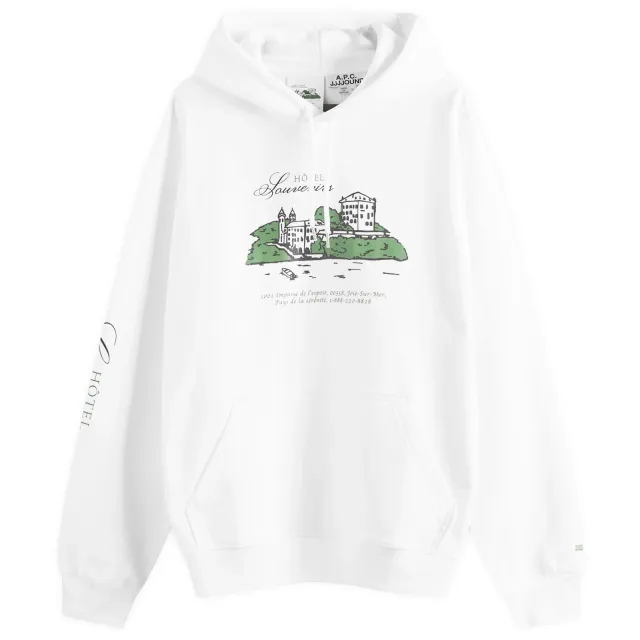 A.P.C. Men's x JJJJound Hotel Souvenirs Hoodie White