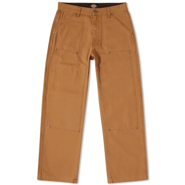 Dickies duck canvas utility trousers in stone washed brown