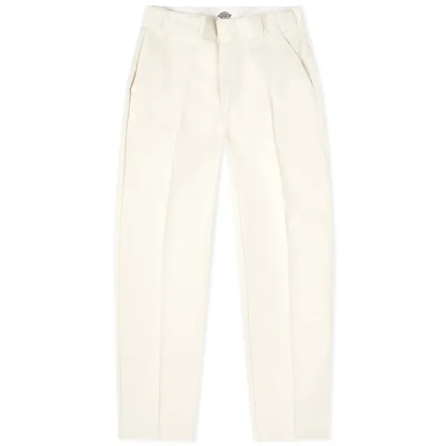 Dickies elizaville straight leg work trousers in white-Grey
