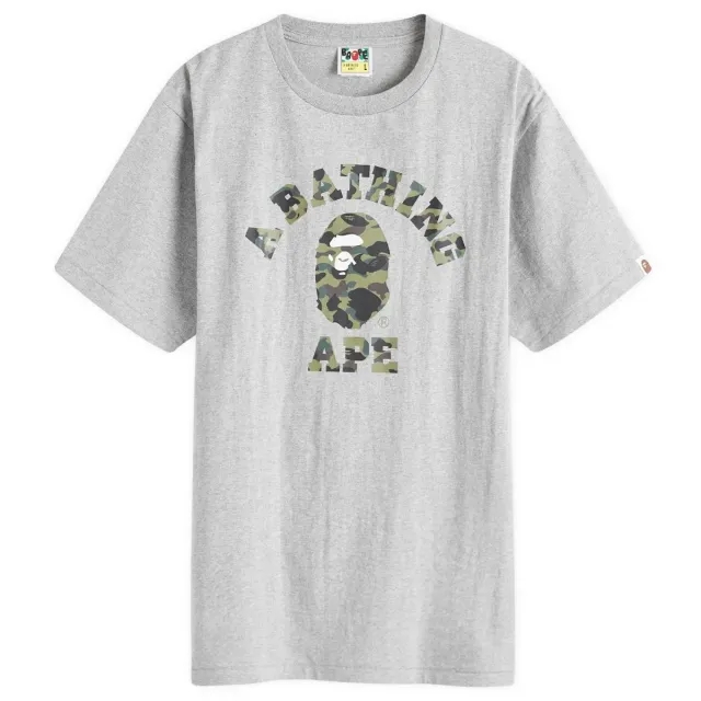 A Bathing Ape Men's 1st Camo College T-Shirt Grey/Grey