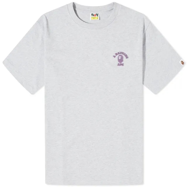 A Bathing Ape Men's College One Point T-Shirt Grey