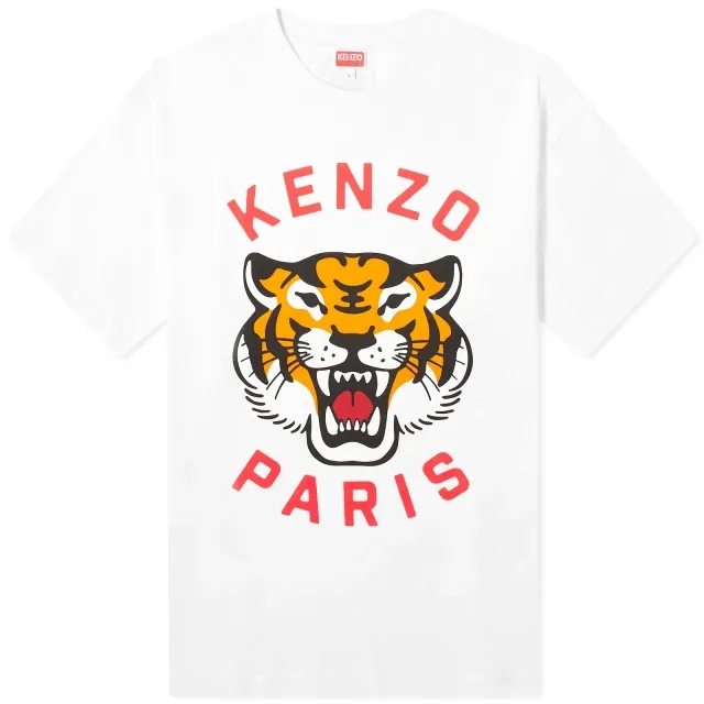 Kenzo Men's Lucky Tiger Oversized Tee Off White