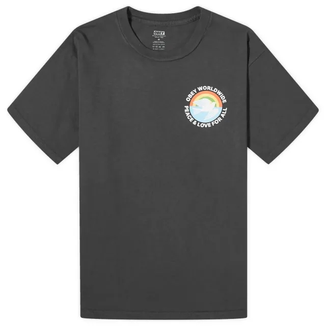 Obey Men's Peace & Love For All T-Shirt Vintage Black