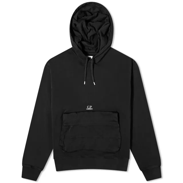 C.P. Company Men's Nylon Pocket Popover Hoody Black