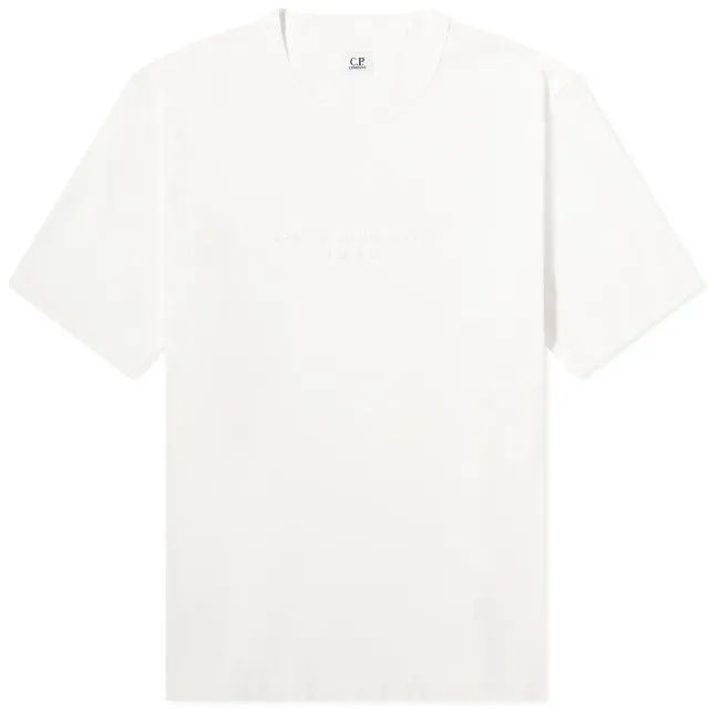 C.P. Company Men's Large Logo T-Shirt Gauze White