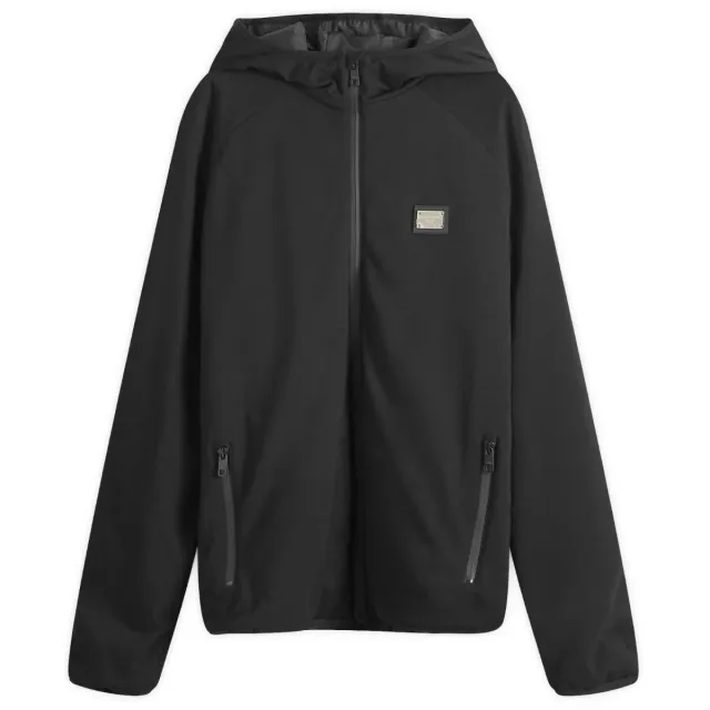 Dolce & Gabbana Men's Technical Jersey Plate Windbreaker Black