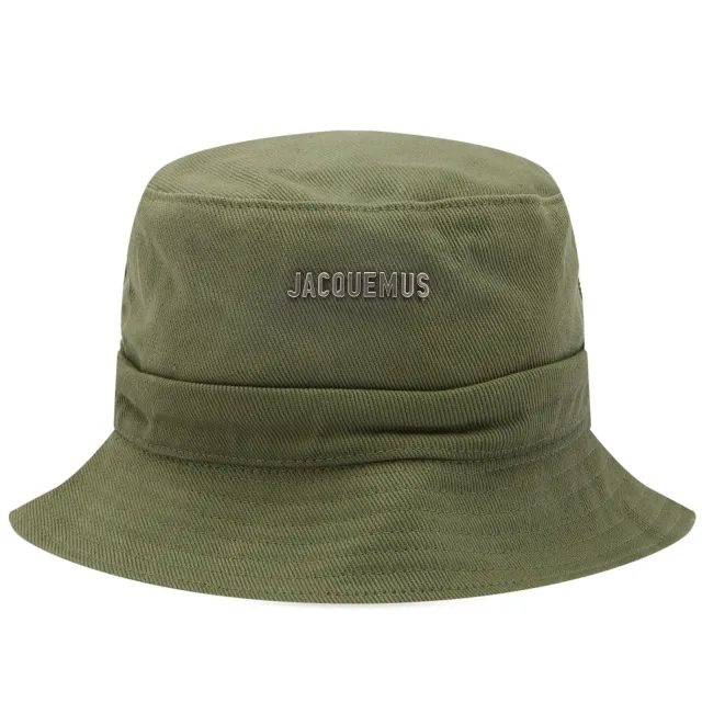 Jacquemus Men's Logo Bucket Hat Khaki