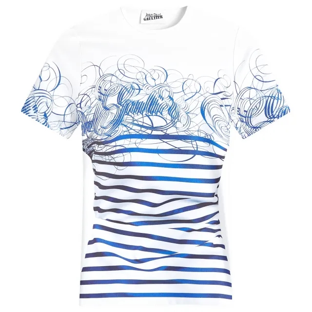 Jean Paul Gaultier Women's Logo T-Shirt White/Navy