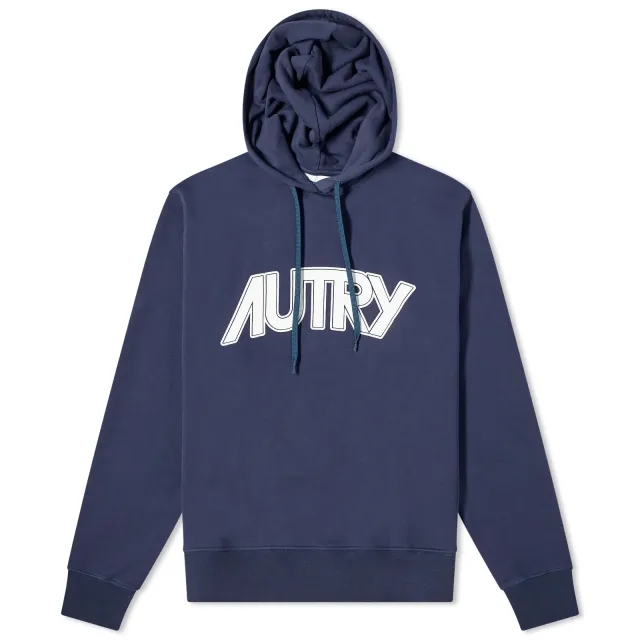Autry Men's Chest Logo Popover Hoody Blue