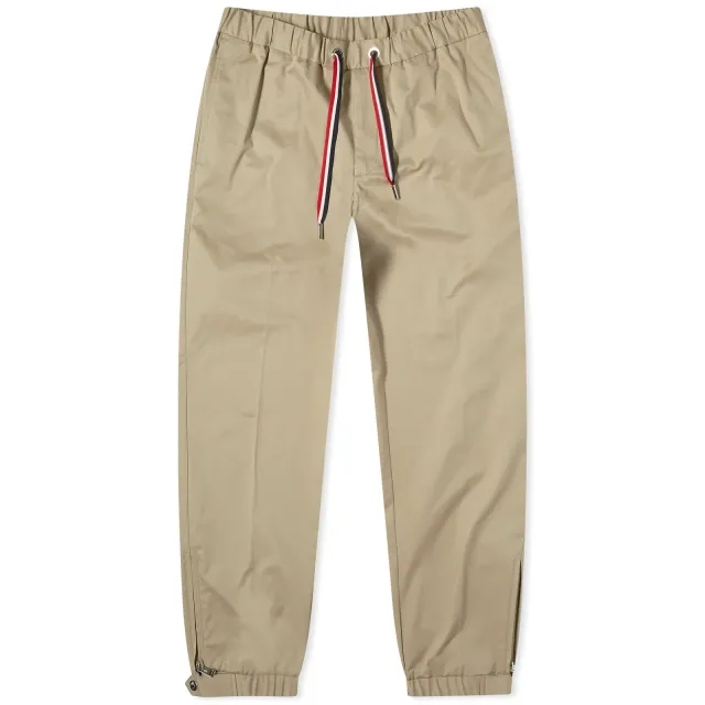 Moncler Men's Gabardine Tapered Trouser Beige