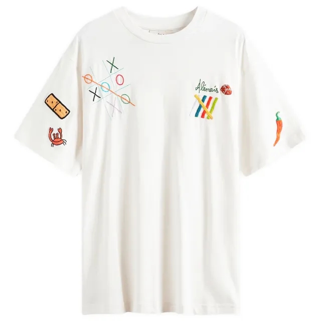 Alemais Women's Players Embroidered T-Shirt Cream