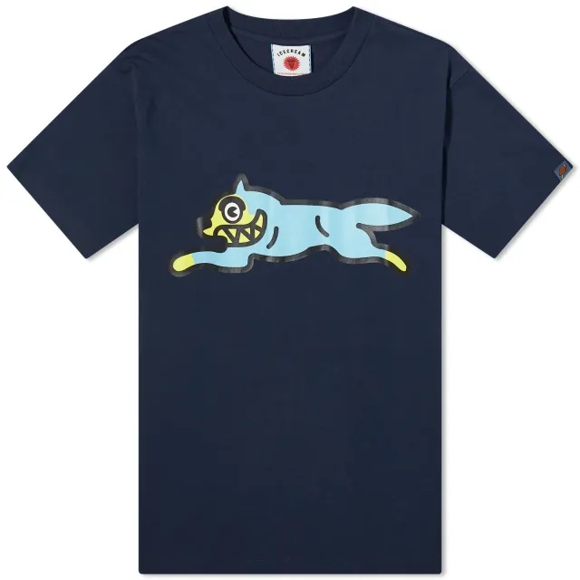 ICECREAM Men's Running Dog T-Shirt Navy