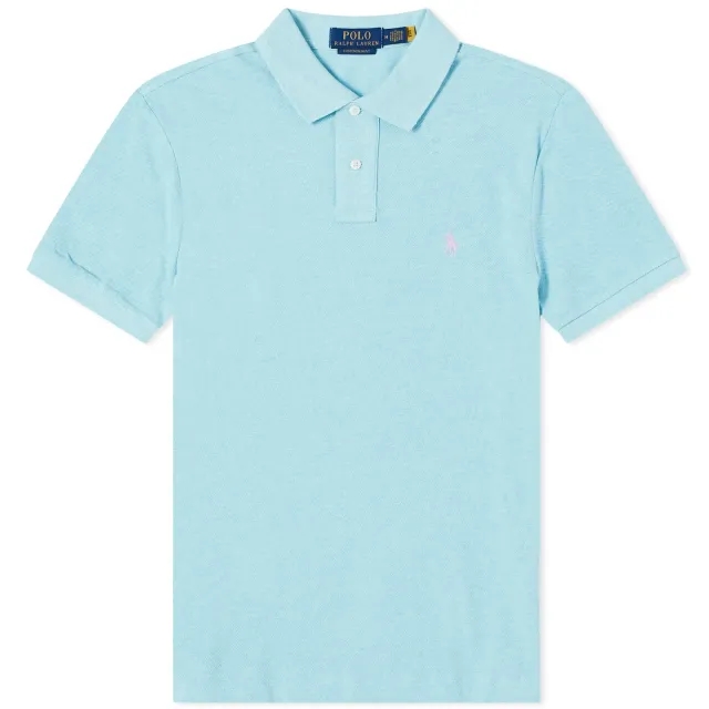 Polo Ralph Lauren  POLO COUPE DROITE EN COTON BASIC MESH  men's Polo shirt in Blue