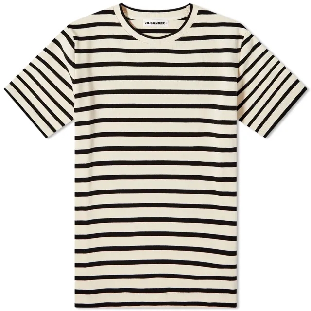 Jil Sander+ Jil Sander Women's Stripe Logo T-Shirt Open Grey