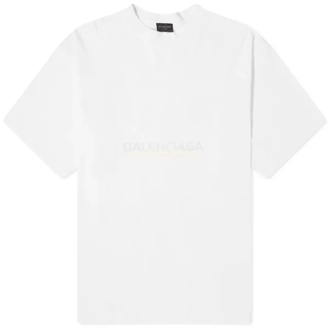 Balenciaga Men's Surf Logo Tee White/Light Blue