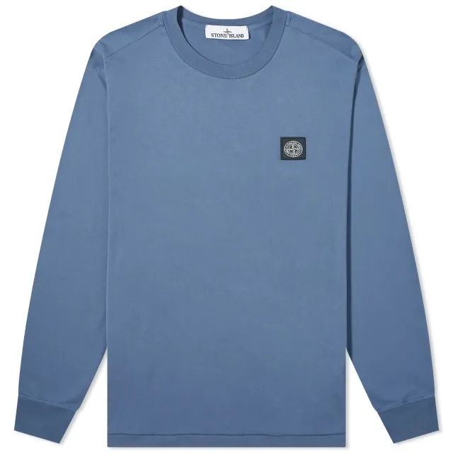 Stone Island Men's Long Sleeve Patch T-Shirt Grey Marl
