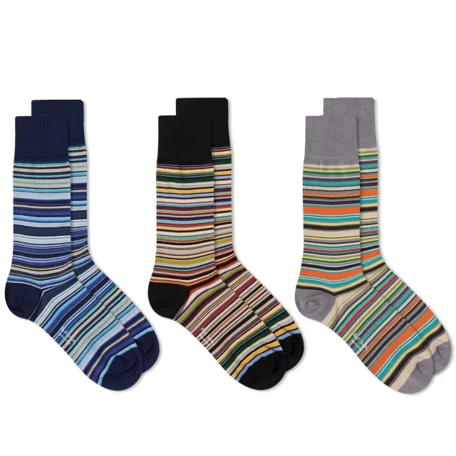 Paul Smith Signature Stripe Socks, Pack of 3, Multi