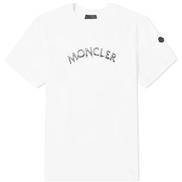 Moncler Men's Arch Logo Short Sleeve T-Shirt White