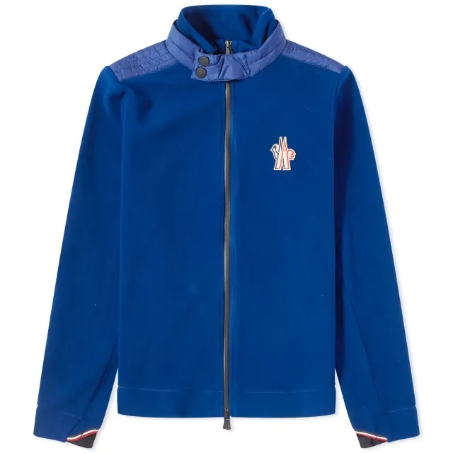 Moncler Grenoble Men's Tricolour Zip Fleece Navy