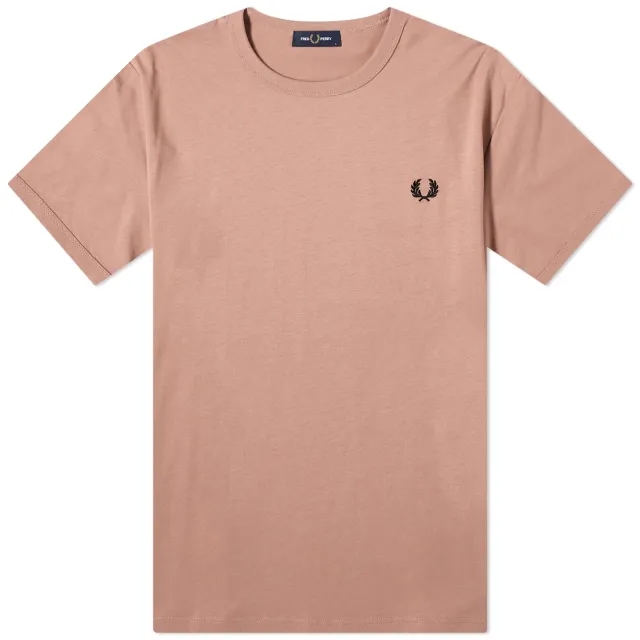 Fred Perry Men's Ringer T-Shirt Dark Pink