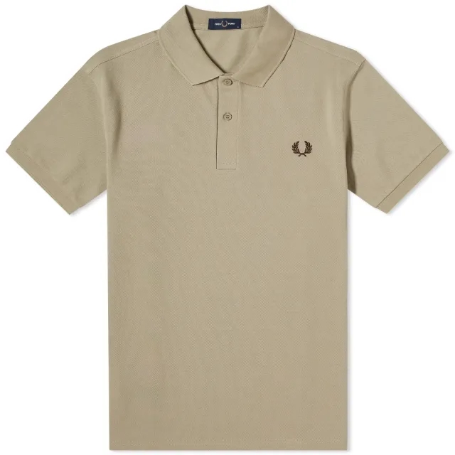 Fred Perry Men's Plain Polo Warm Grey/Brick
