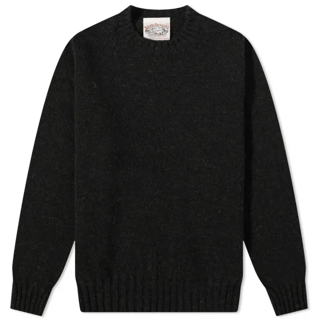 Jamieson's of Shetland Men's Crew Knit Black Mix