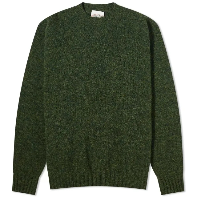 Jamieson's of Shetland Men's Crew Knit Pine