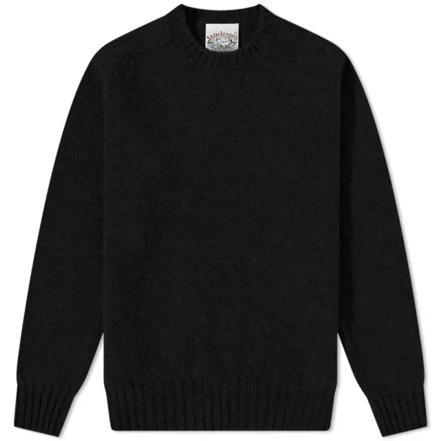 Jamieson's of Shetland Men's Crew Knit Black