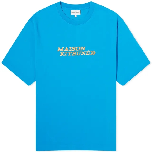 Maison Kitsuné Men's Go Faster T-Shirt Enamel Blue