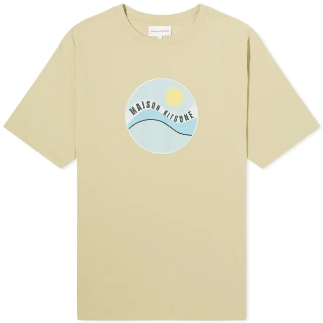 Maison Kitsuné Men's Pop Wave Comfort T-Shirt Canvas