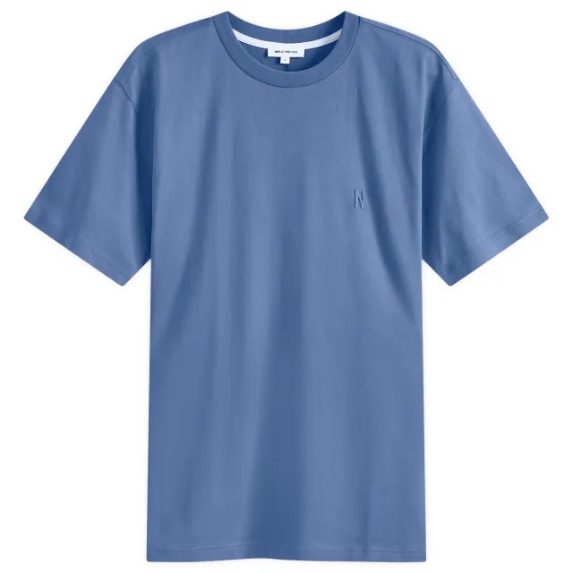 Norse Projects Men's Johannes Organic N Logo T-Shirt Calcite Blue