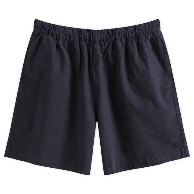 Norse Projects Men's Per Cotton Tencel Shorts Dark Navy