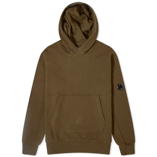 C.P. Company Men's Diagonal Raised Fleece Hoodie Ivy Green