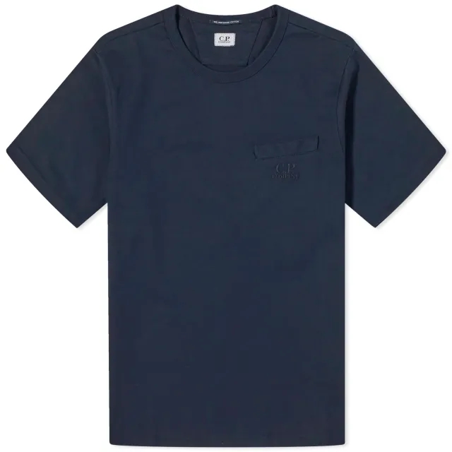 C.P. Company Men's 30/2 Mercerized Jersey Twisted Pocket T-Shirt Total Eclipse