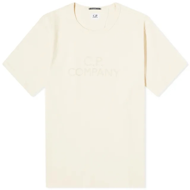 C.P. Company Men's 30/2 Mercerized Jersey Twisted Logo T-Shirt Pistachio Shell