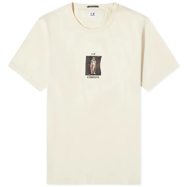 C.P. Company Men's 30/2 Mercerized Jersey Twisted Graphic T-Shirt Pistachio Shell