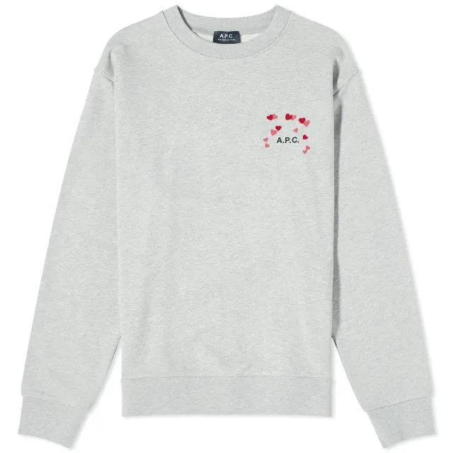 A.P.C. Women's Valentines Logo Crew Sweat Grey