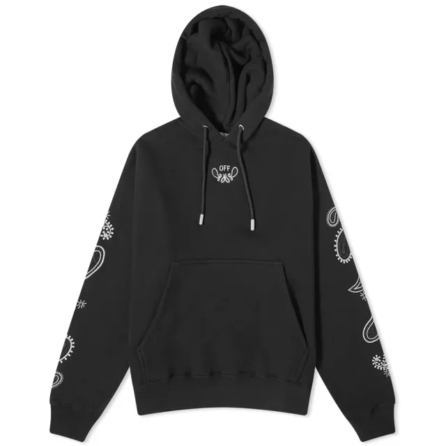 Off-White Men's Bandana Arrow Popover Hoody Black/White