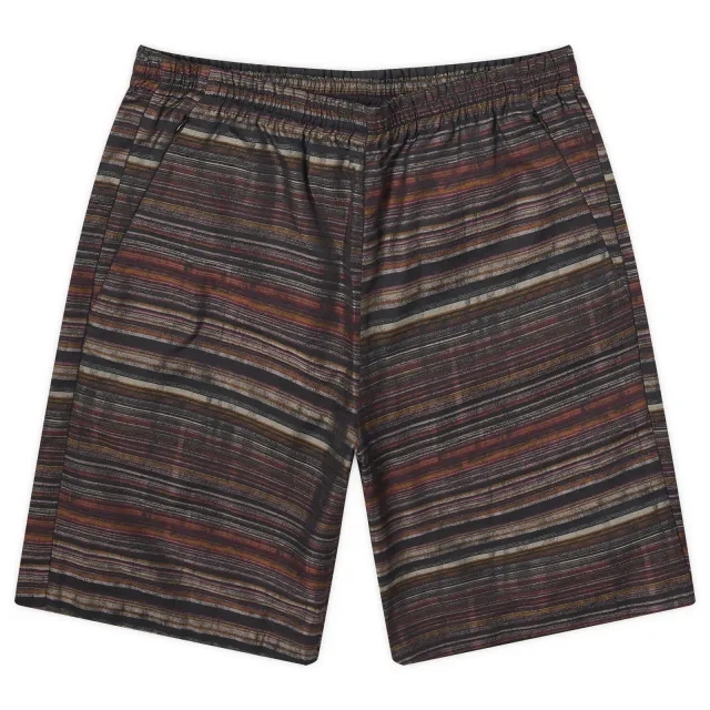 Needles Men's Multi Stripe Basketball Short Black/Pink